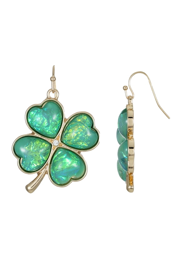 St. Patrick's Day Gold Shamrock Earrings , 1 Pair