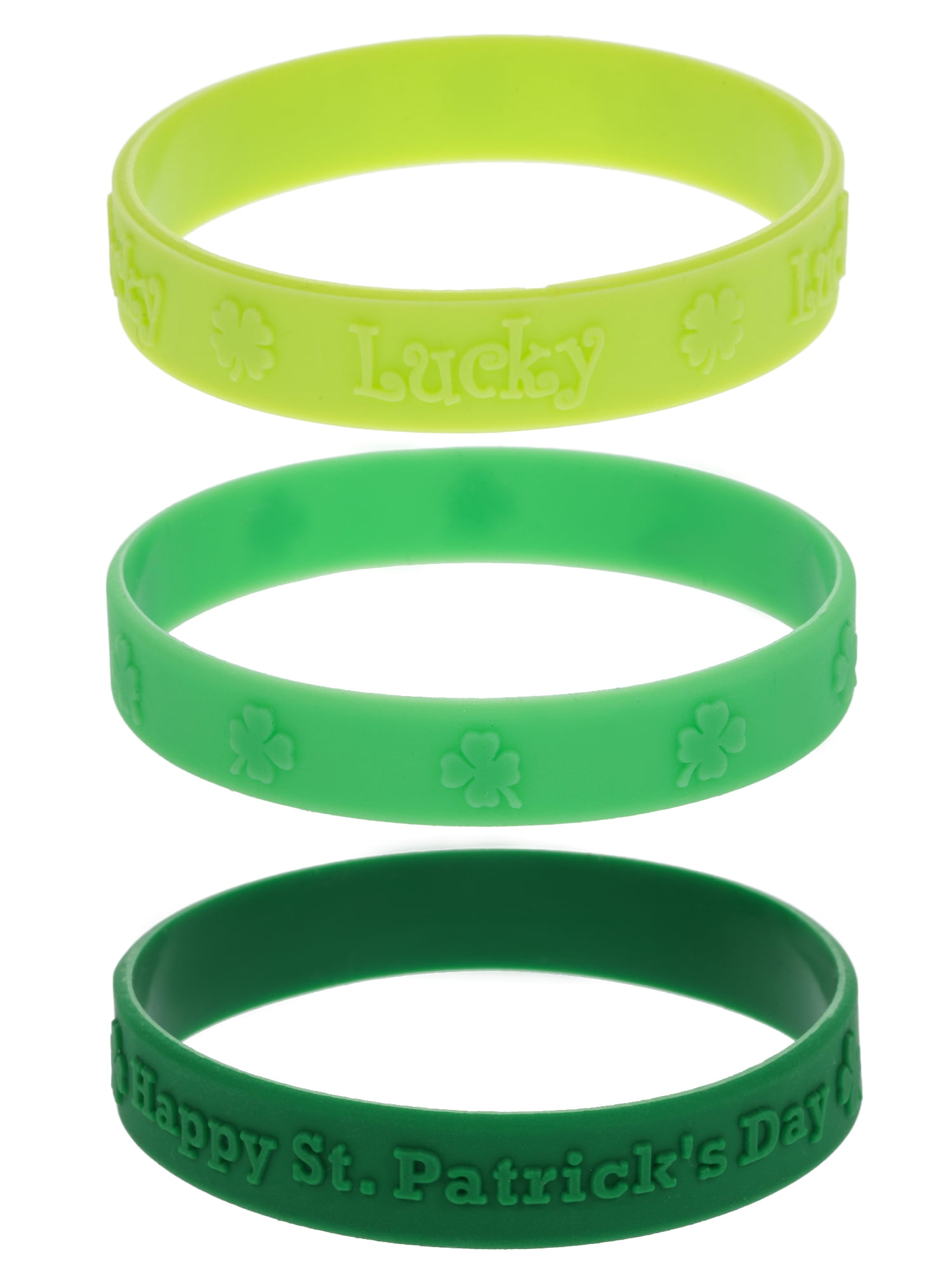 Way to Celebrate St. Patrick's Day Green Lucky Bracelets, 3 Piece