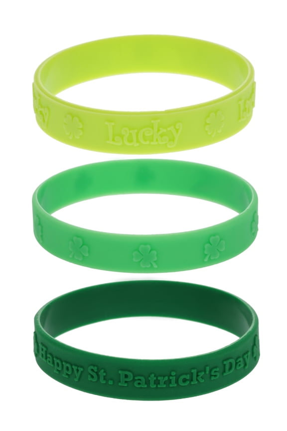 St. Patrick's Day Green Lucky Bracelets, 3 Piece
