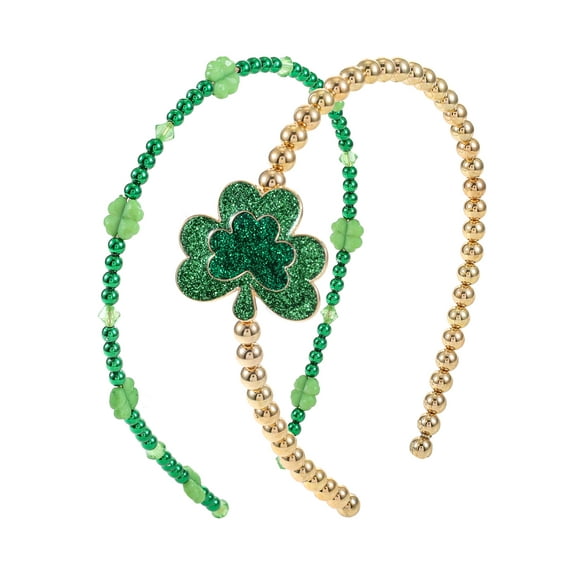 Way to Celebrate St. Patrick's Day Motif Bead Headbands, 2 Pieces