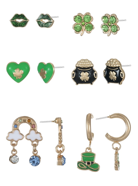 St. Patrick's DayMotif Earrings set, 6 Pair