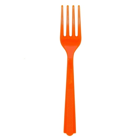 Disposable Plastic Forks, Tangerine Orange, 24 Count, by Way To Celebrate