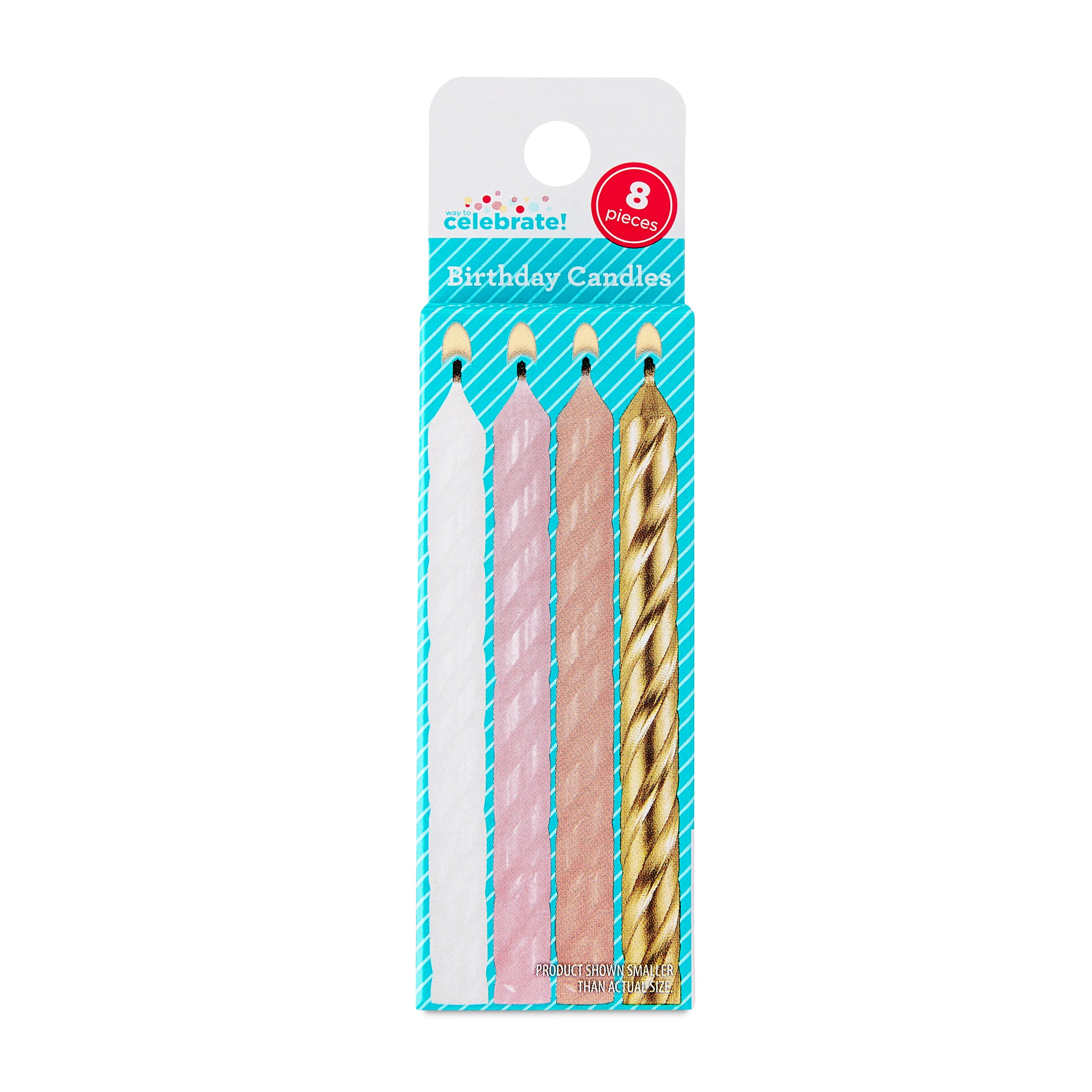 Assorted Color Spiral Birthday Candles, 8 Count, by Way To Celebrate