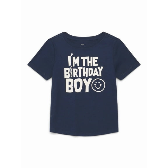 Wonder Nation Birthday Toddler Boy Graphic Tee with Short Sleeves, Sizes 12M-5T