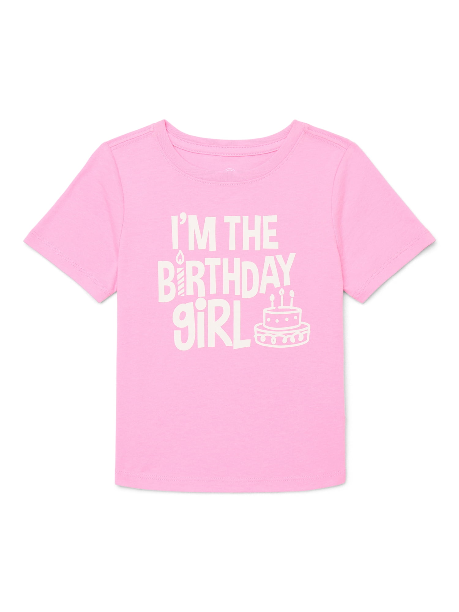Wonder Nation Birthday Toddler Girl Graphic Tee with Short Sleeves, Sizes 12M-5T