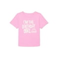 thumbnail image 1 of Wonder Nation Birthday Toddler Girl Graphic Tee with Short Sleeves, Sizes 12M-5T, 1 of 3