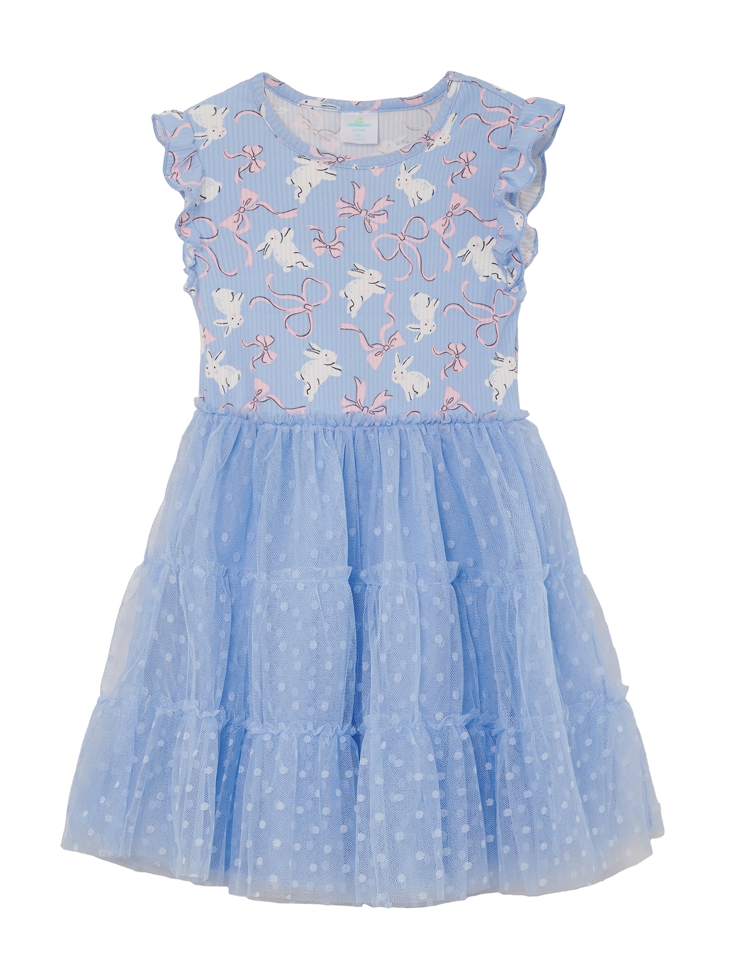 Way to Celebrate Toddler Girls Easter Tulle Tutu Dress, Sizes 12M-5T