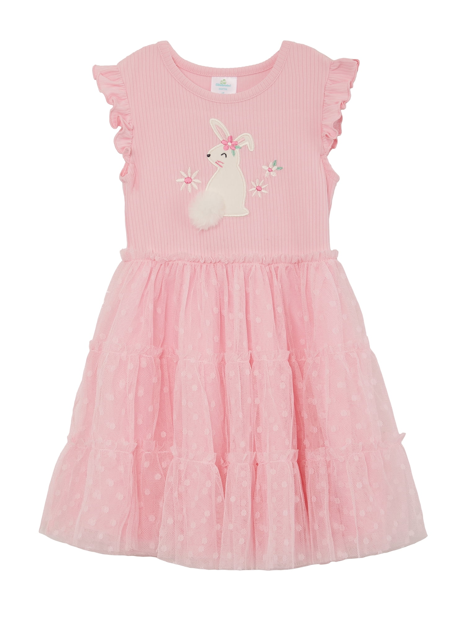 Way to Celebrate Toddler Girls Easter Tulle Tutu Dress, Sizes 12M-5T