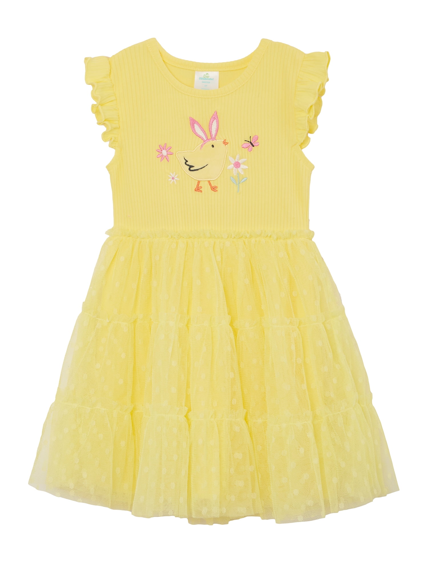 Way to Celebrate Toddler Girls Easter Tulle Tutu Dress, Sizes 12M-5T