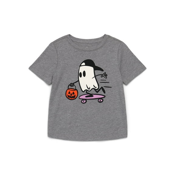 Way to Celebrate Toddler Halloween Short Sleeve Shirt Graphic Tee, Sizes 12M-5T
