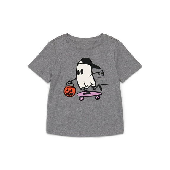 Way to Celebrate Toddler Halloween Short Sleeve Shirt Graphic Tee, Sizes 12M-5T