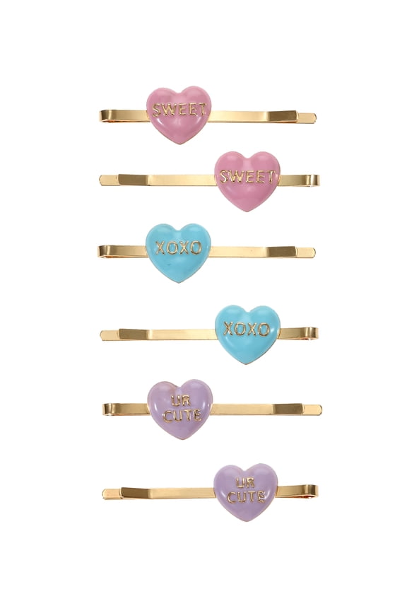 Valentine's Day 6 Piece Heart Hairclip