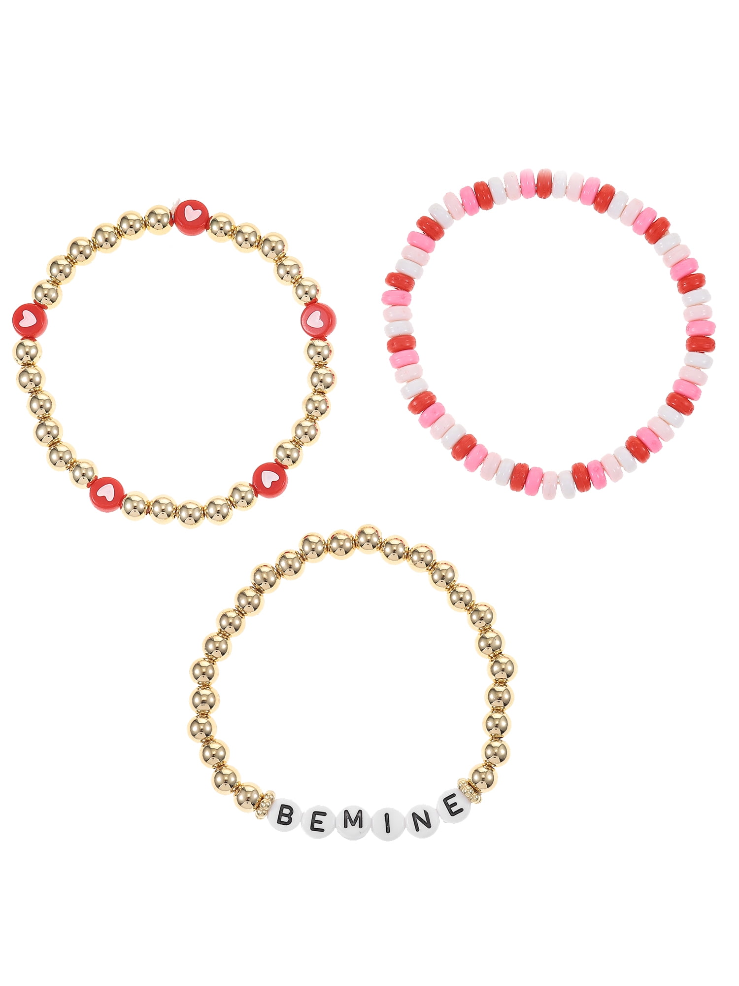 WAY TO CELEBRATE Valentine's Day "Be Mine" Bracelets, 3 Pieces