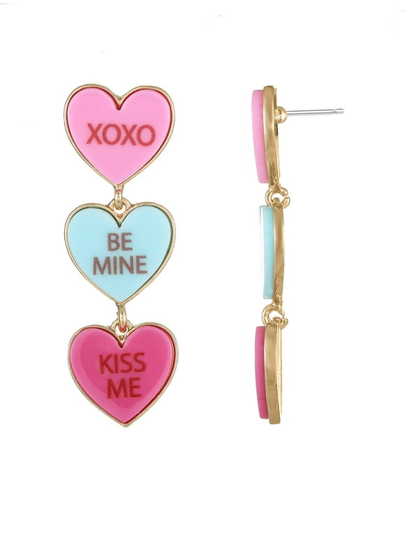 Valentine's Day Candy Heart Earrings, 1 Pair