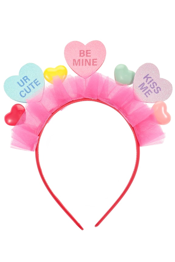 Valentine's Day Color Hearts Tinsel Headband, 1 Piece