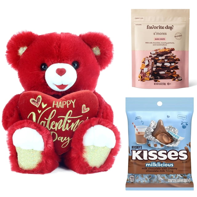 Way to Celebrate Valentine’s Day Gift Sweetheart Teddy Bear Red with ...