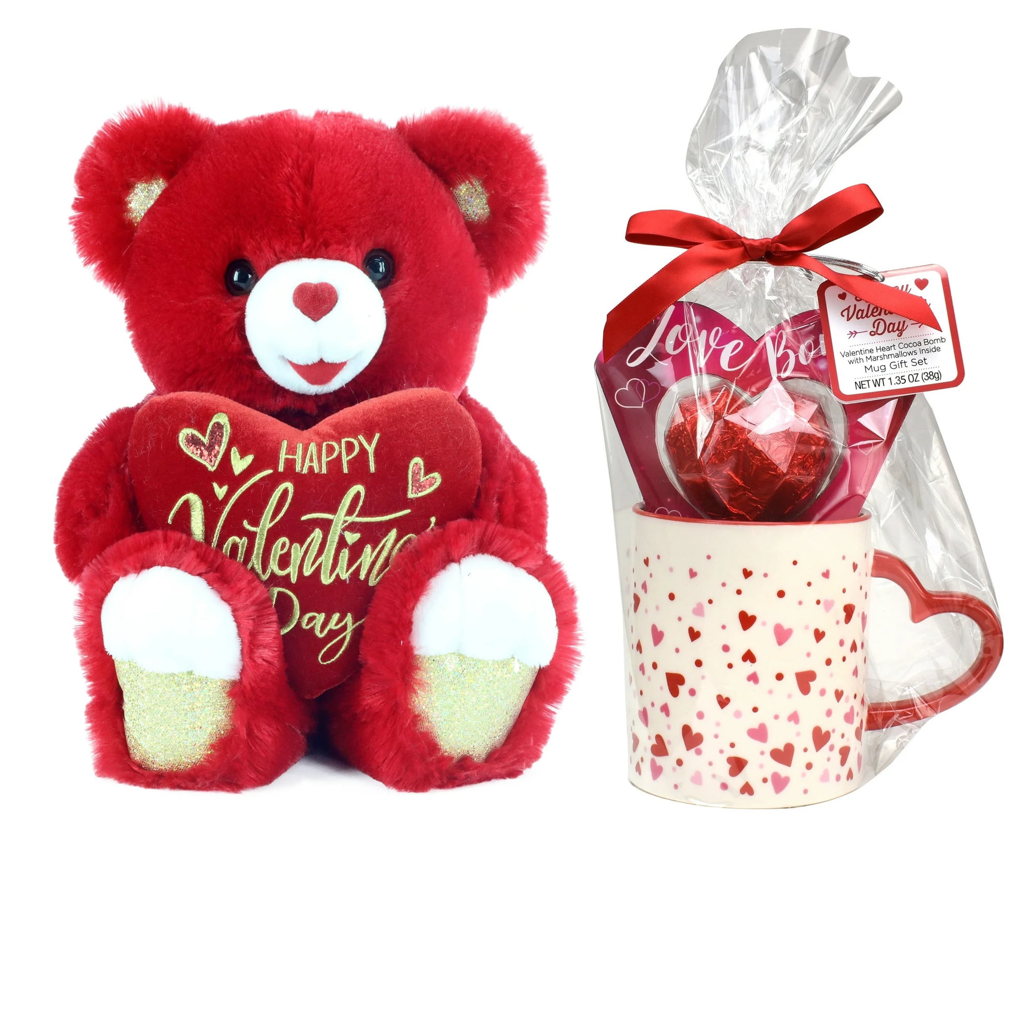 Way to Celebrate Valentine’s Day Gift Sweetheart Teddy Bear Red with ...