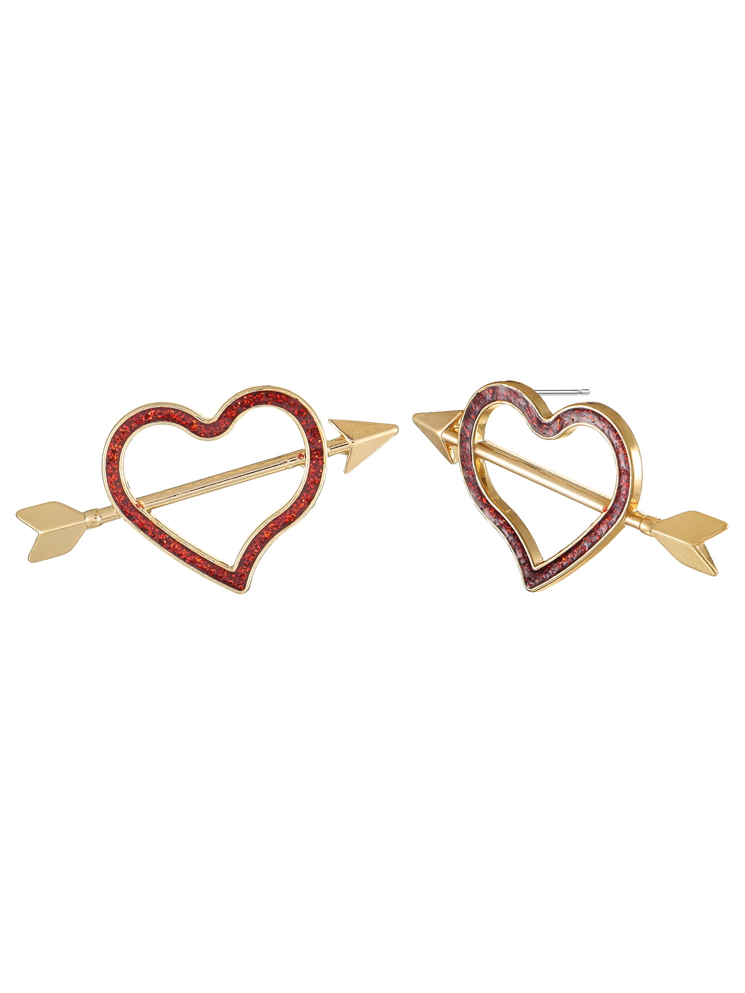 Way to Celebrate Valentine's Day Heart Arrow Earrings, 1 Pair