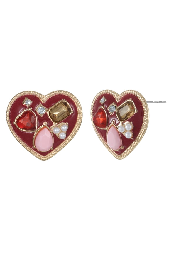 Valentine's Day Heart Charm Earrings, 1 Pair