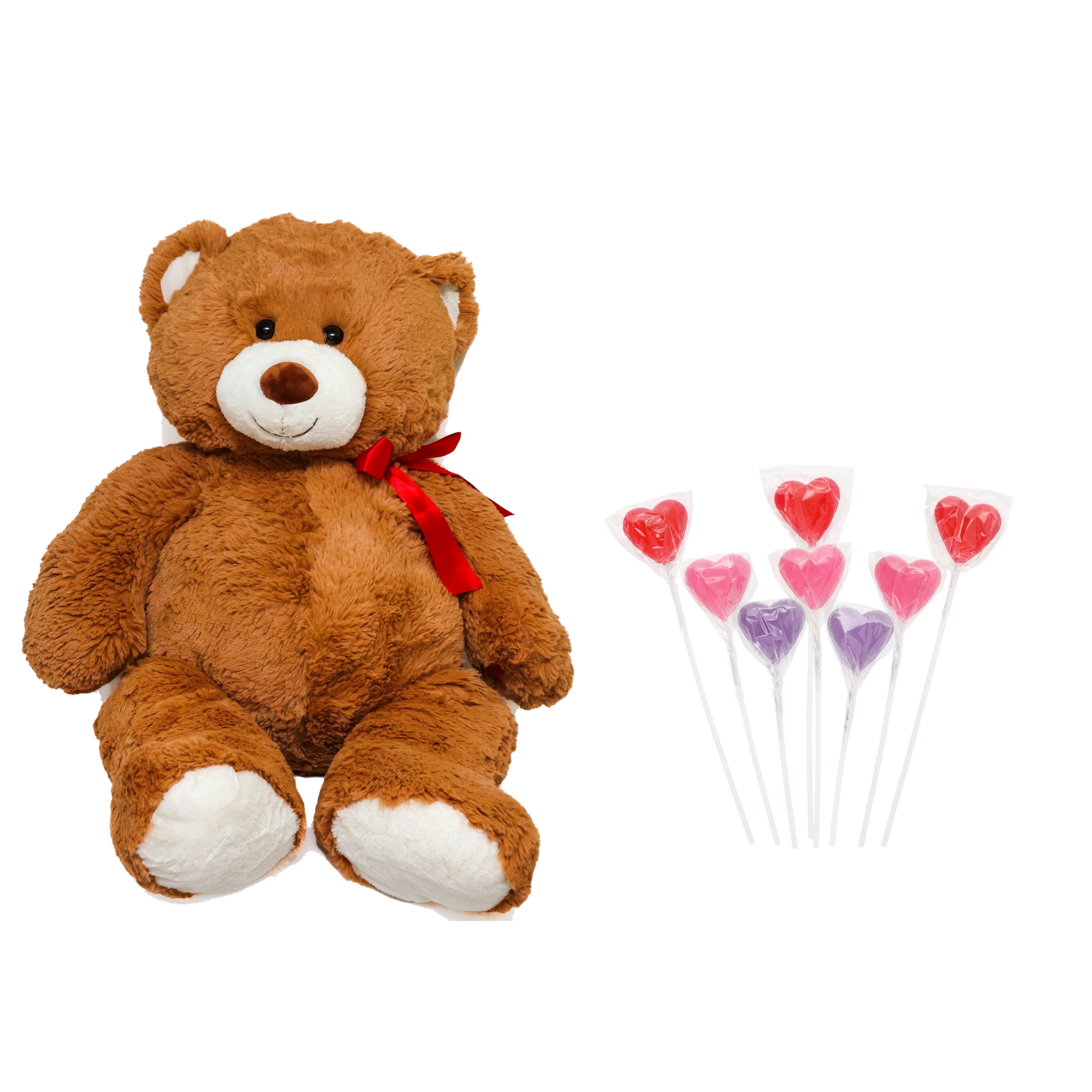 Way to Celebrate Valentine’s Day Large Sweetheart Teddy Bear Red with ...