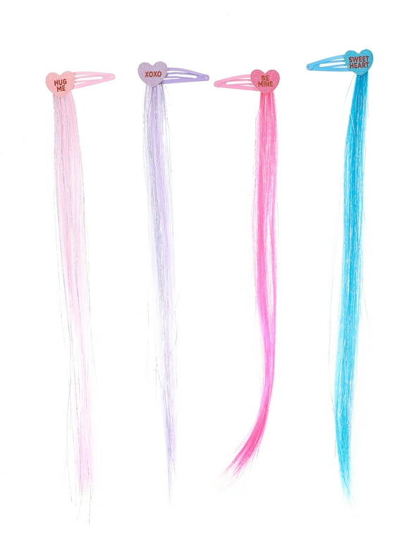 Way to Celebrate Valentine's Day Multicolored Snap Hair Clips, 4 Pieces