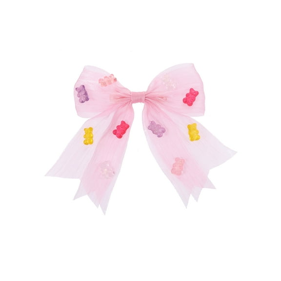 Way to Celebrate Valentine's Day Pink Multicolor Gummy Bears Hair Bow, 1 Piece