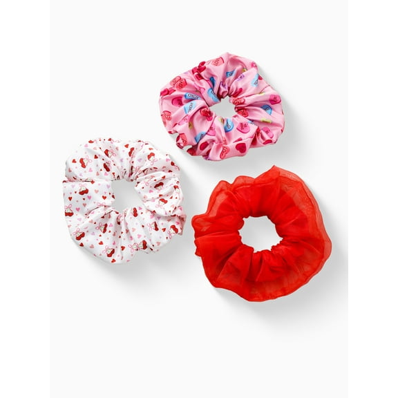Way to Celebrate Valentine's Day Pink Scrunchies Set,3 Piece