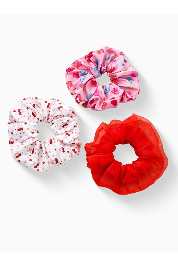 Valentine's Day Pink Scrunchies Set,3 Piece