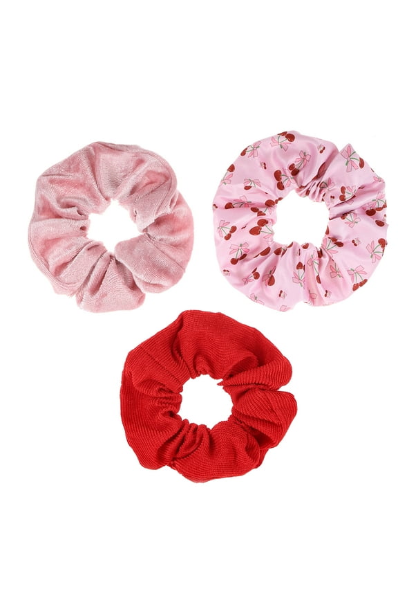 Valentine's Day Red Scrunchies Set, 3 Piece