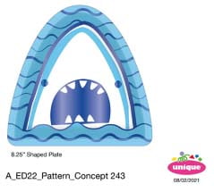 Way to Celebrate! Waves & Sharks Birthday Paper Dessert Plates, 8.25in, 10ct