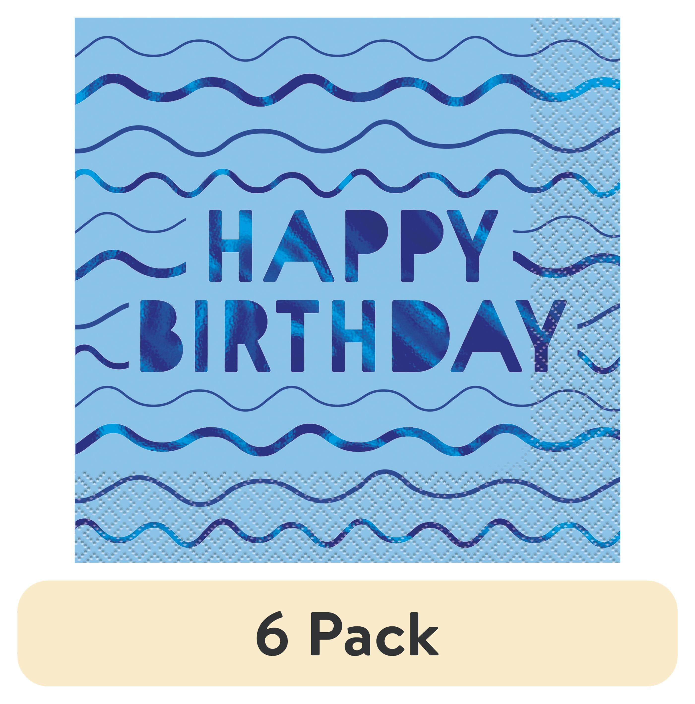 (6 pack) Way to Celebrate! Waves & Sharks Birthday Paper Luncheon ...