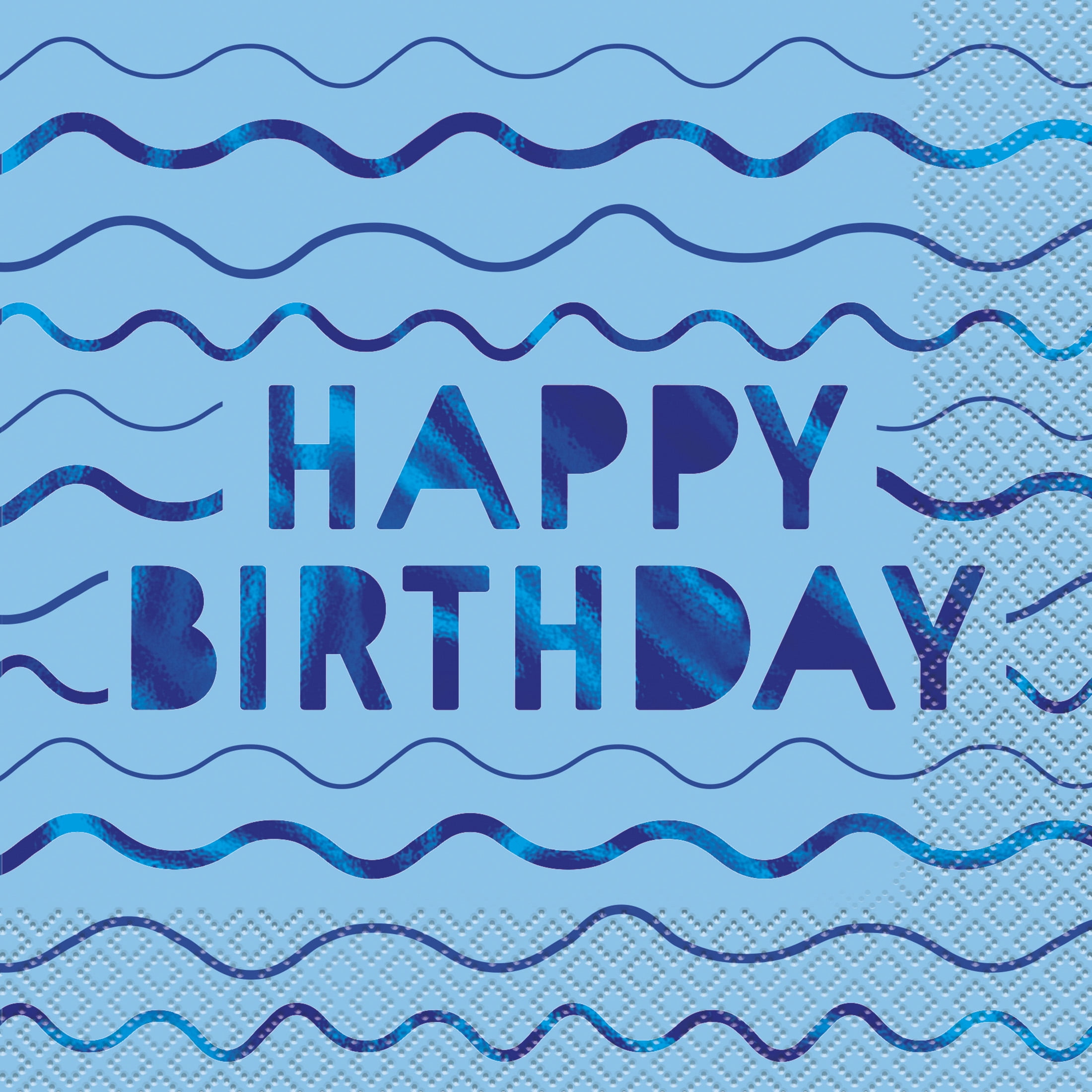 Way to Celebrate! Waves & Sharks Birthday Paper Luncheon Napkins, 6.5in, 16ct