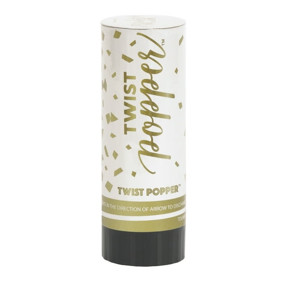 Way to Celebrate! White, Gold, & Silver Paper Party Confetti Poppers, 4in, 3ct