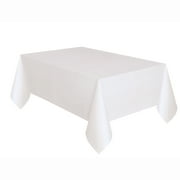 Way to Celebrate! White Plastic Party Tablecloth, 108in x 54in