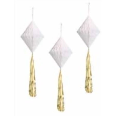 White Honeycomb Diamonds with Tassel Tails, 3 Pieces, by Way To Celebrate