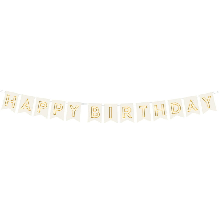 Gold happy birthday sale banner