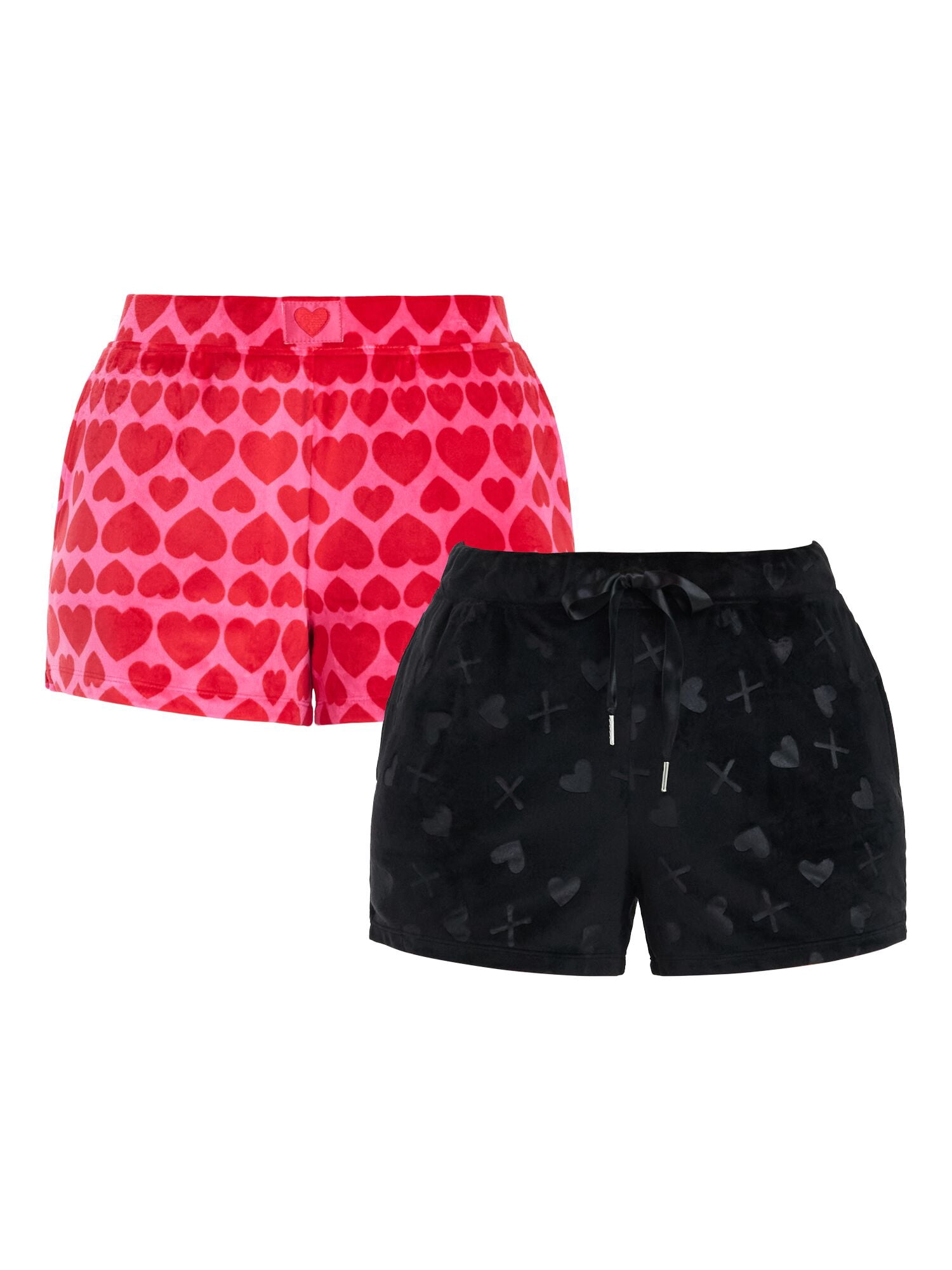 Valentine's Day Women's Sleep Shorts from Way to Celebrate, 2-Pack, Sizes XS-3X