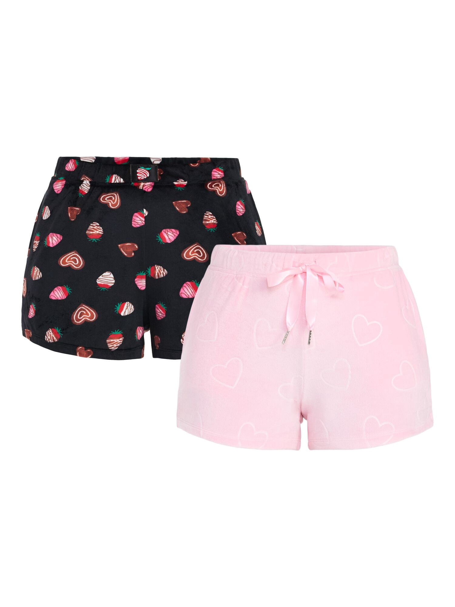 Valentine's Day Women's Sleep Shorts from Way to Celebrate, 2-Pack, Sizes XS-3X