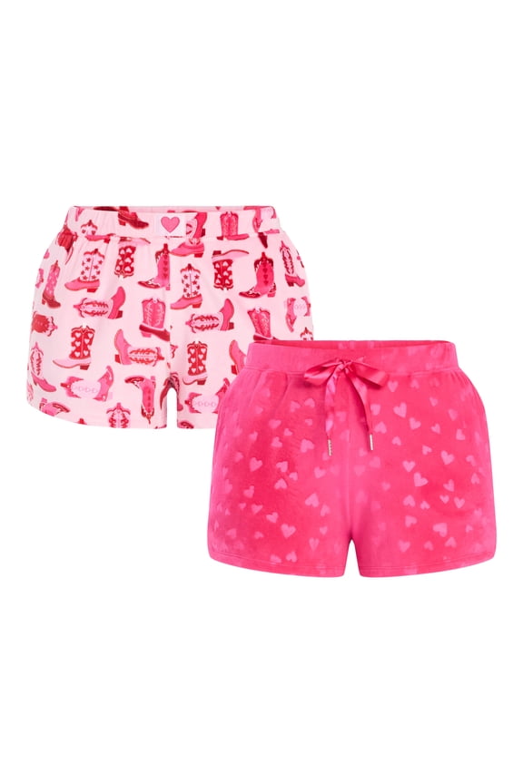 Valentine's Day Women's Sleep Shorts from Way to Celebrate, 2-Pack, Sizes XS-3X