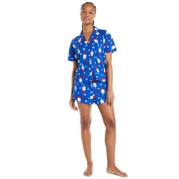 Way to Celebrate Women’s Americana Shorty Pajama Set, 2-Piece, Sizes XS to 3X