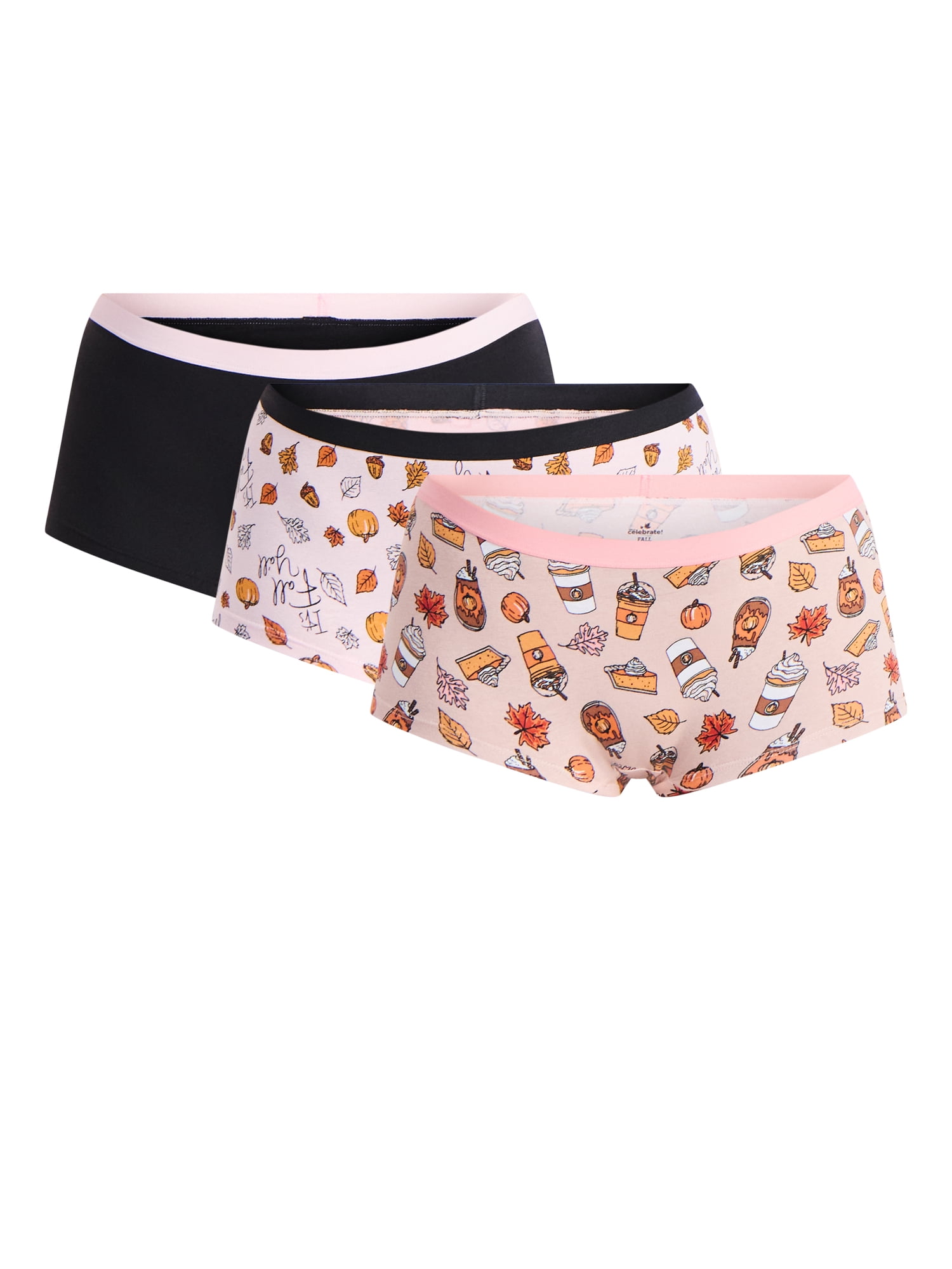 Way to Celebrate Women's Boyshort Panties, 3-Pack, Sizes S-XXL
