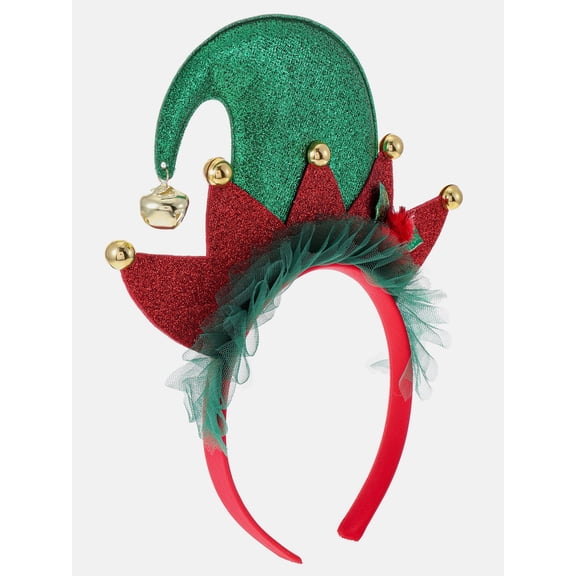 Way to Celebrate Women's Elf Hat Headband, Multicolor, 1 Piece, One Size Fits Most