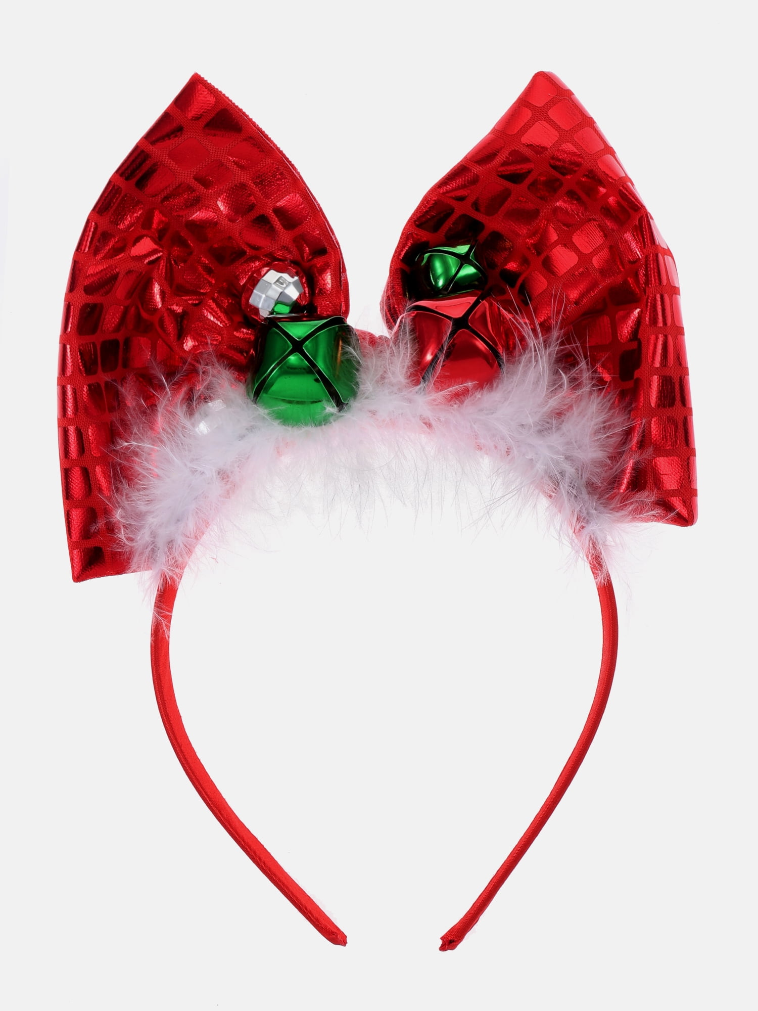 Way to Celebrate Women's Embellished Holiday Bow Headband, Red, 1 Piece, One Size Fits Most