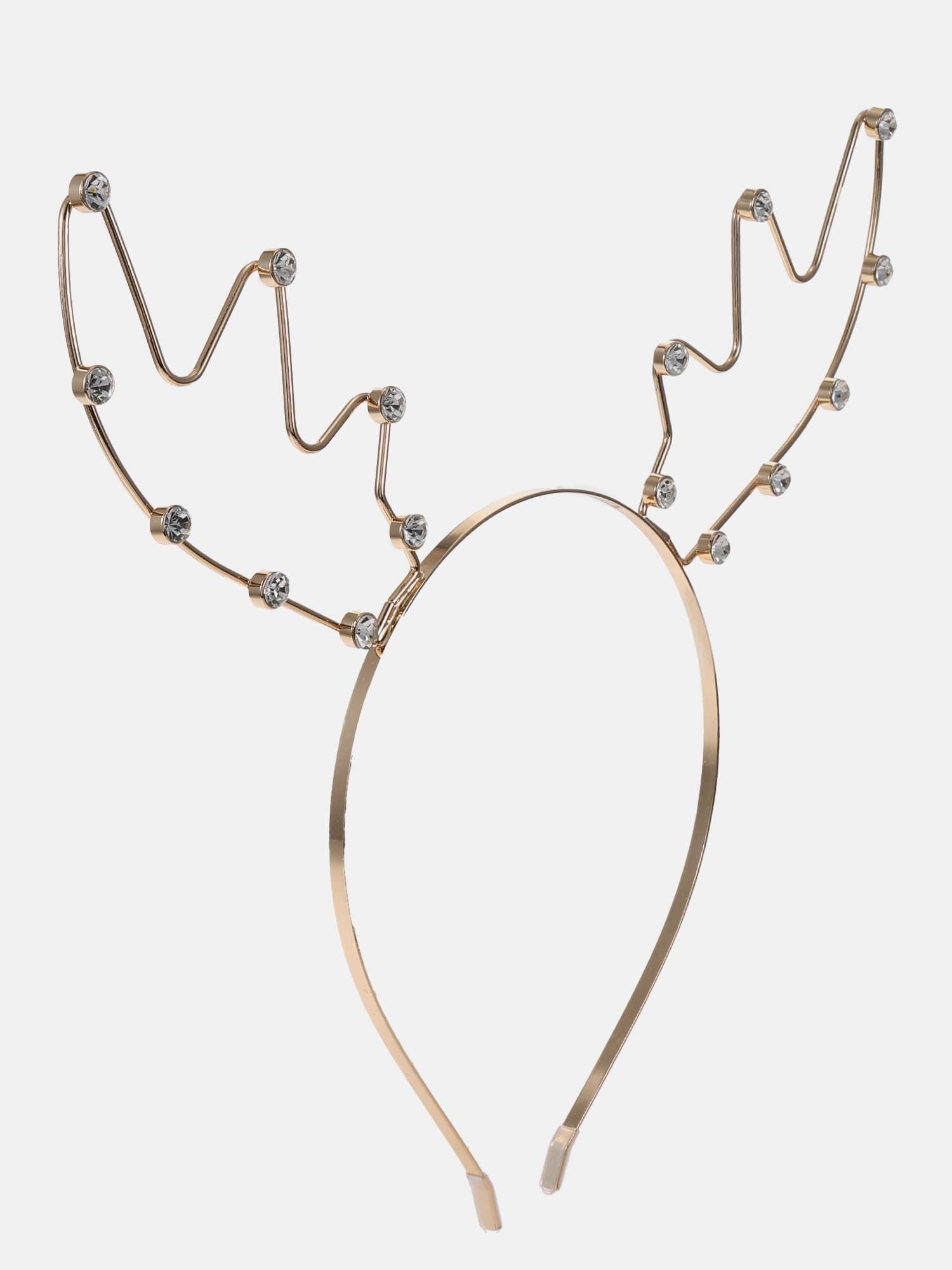 Way to Celebrate Women's Gold Metal Reindeer Antler Headband, 1 Piece, One Size Fits Most