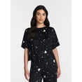 thumbnail image 1 of Way to Celebrate Women's Hacci Knit Short Sleeve Sleep Top, Sizes XS to 3X, 1 of 5