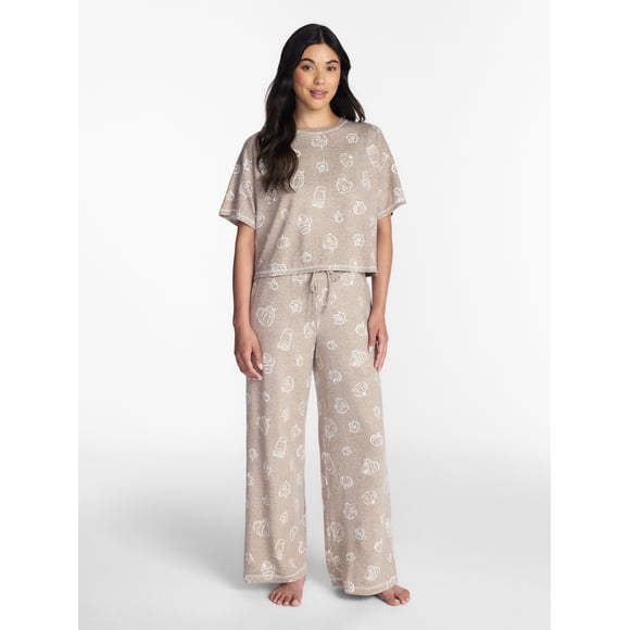 Halloween and Fall Women's Hacci Knit Sleep Top with Short Sleeves from Way to Celebrate, Sizes XS-3X