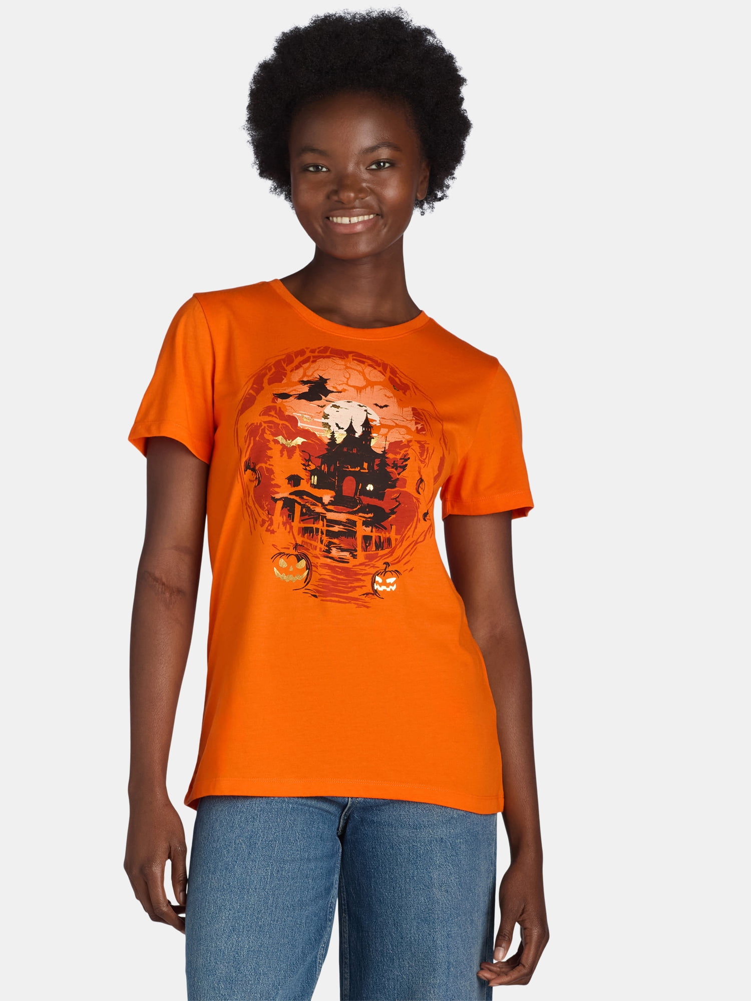 Way to Celebrate Women's Halloween Busy Night Tee, Sizes S-3XL