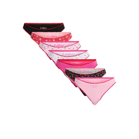 Valentine's Day Women's Jersey Thong Underwear by Way to Celebrate, 7-Pack, Sizes S-XXL