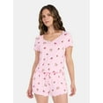 thumbnail image 1 of Valentine's Day Women's Knit Henley Top and Shorts Pajama Set from Way to Celebrate, 2-Piece, Sizes XS-3X, 1 of 5