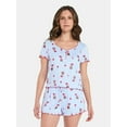thumbnail image 1 of Valentine's Day Women's Knit Henley Top and Shorts Pajama Set from Way to Celebrate, 2-Piece, Sizes XS-3X, 1 of 5
